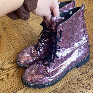 Glitter combat boots
